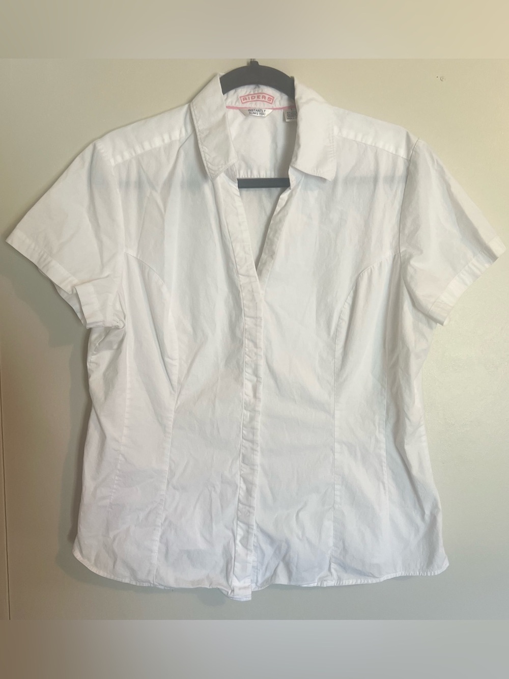 Riders by Lee White Short-Sleeve Button-Front Casual Shirt
